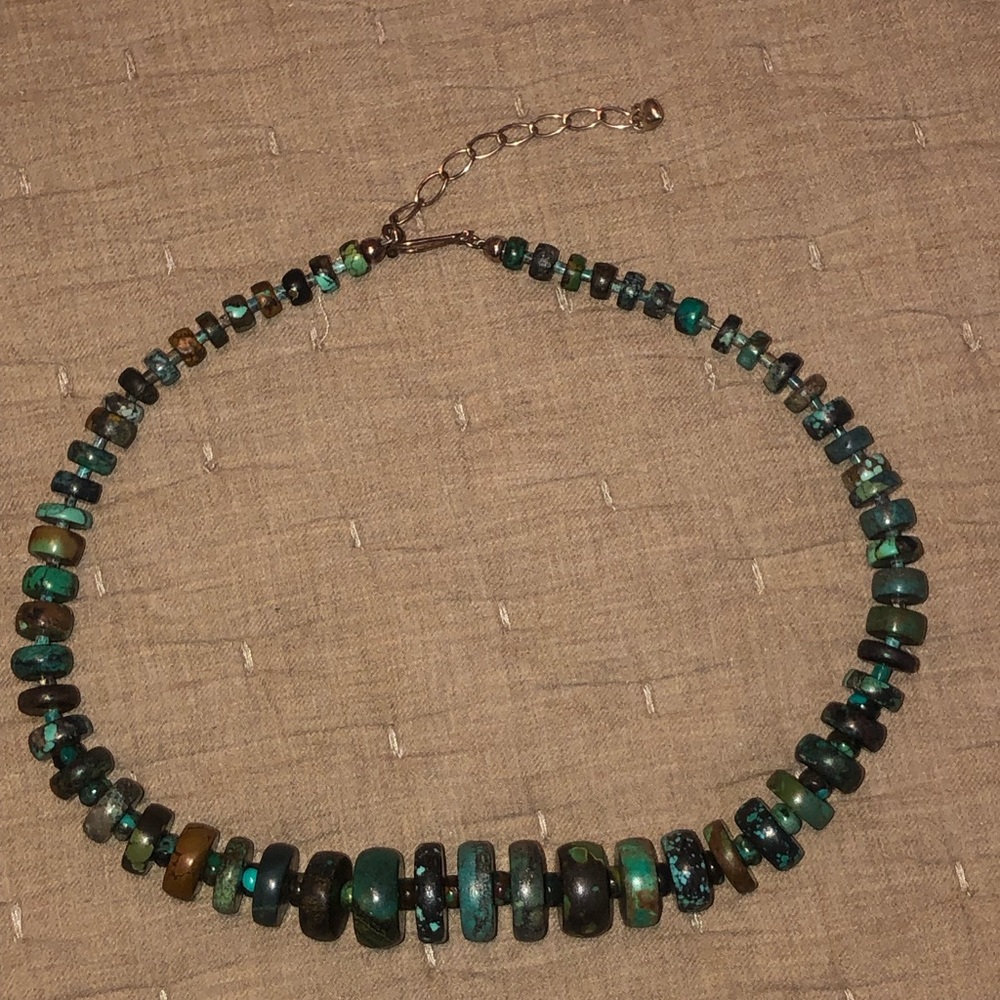 GENUINE TURQUOISE necklace with graduated beads by JAY KING.